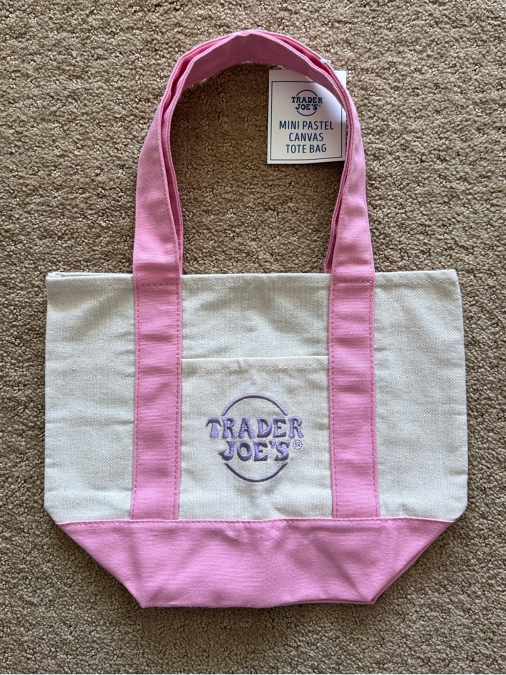 Trader Joe’s Pink & Cream Mini Tote Bag